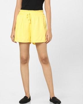 embroidered shorts with elasticated waist