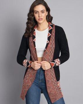 embroidered shrug with stylished sleeves