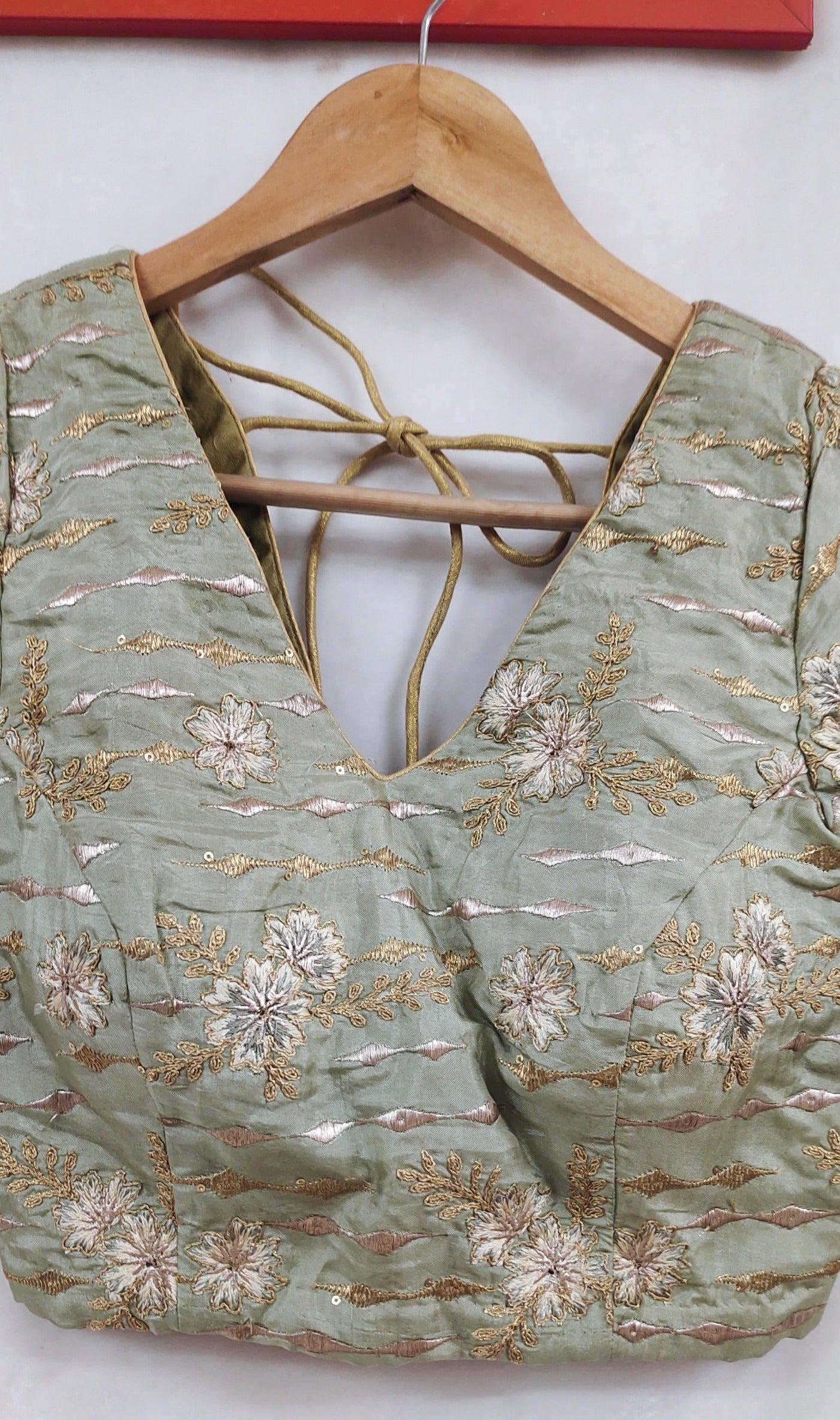 embroidered silk blouse