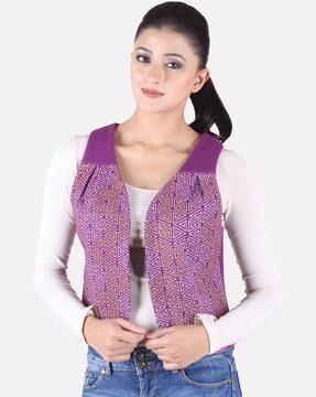 embroidered sleeveless jacket