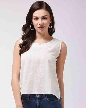 embroidered sleeveless top