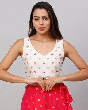 embroidered sleeveless top