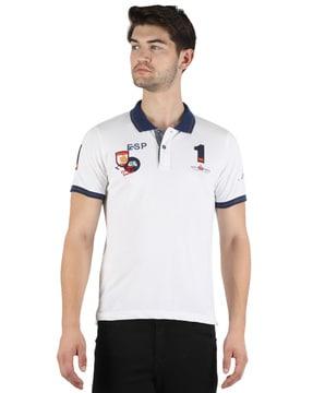 embroidered slim fit polo t-shirt