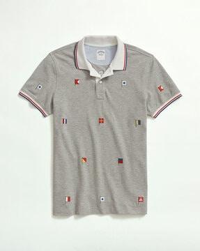 embroidered slim fit polo t-shirt