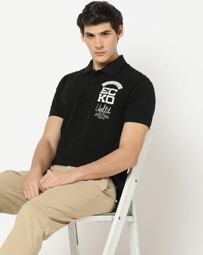 embroidered slim fit polo t-shirt