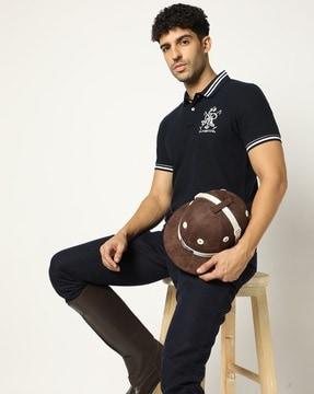 embroidered slim fit polo t-shirt