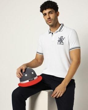 embroidered slim fit polo t-shirt