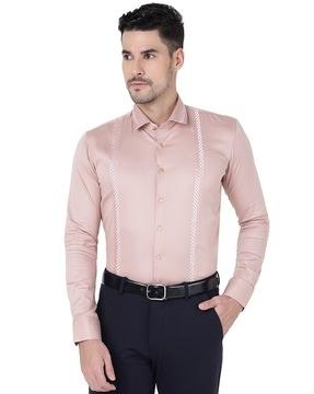 embroidered slim fit shirt with cutaway