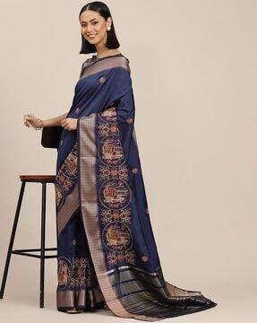 embroidered soft cotton silk saree