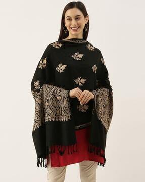 embroidered stole with tassels