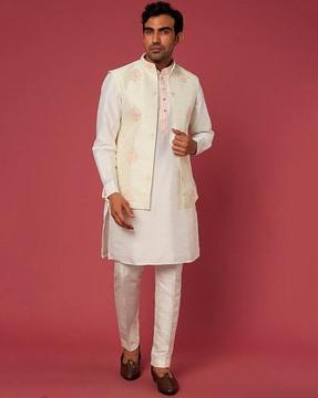 embroidered straight kurta set