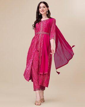 embroidered straight kurta set