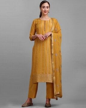 embroidered straight kurta set