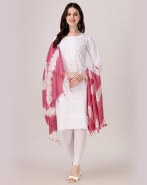 embroidered straight kurta with dupatta