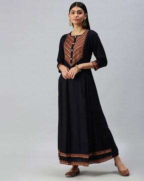 embroidered straight kurta