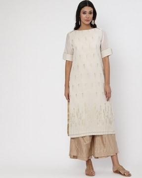 embroidered straight kurta