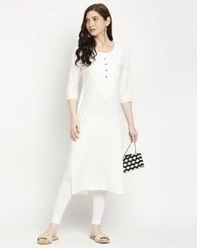 embroidered straight kurta