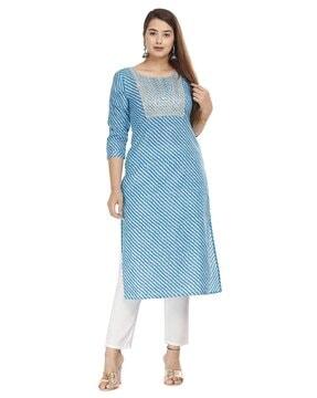 embroidered straight kurta