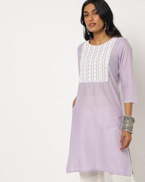 embroidered straight kurta