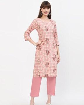 embroidered straight kurta