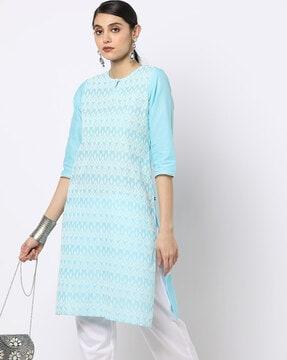 embroidered straight kurta