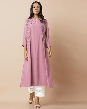 embroidered straight kurta