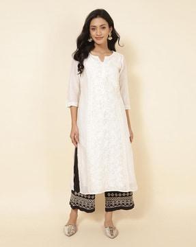 embroidered straight kurta