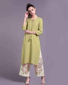 embroidered straight kurta