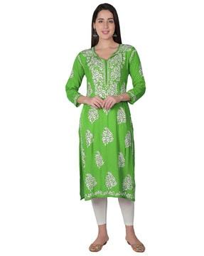 embroidered straight kurta