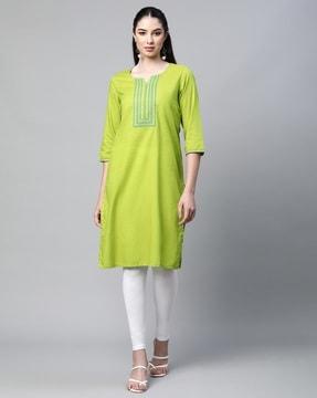 embroidered straight kurta