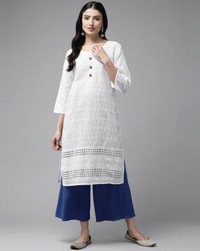 embroidered straight kurta