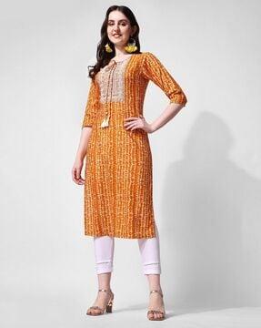 embroidered straight kurta