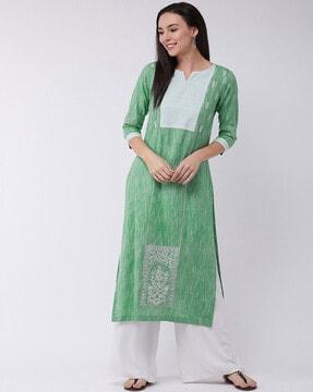 embroidered straight kurta