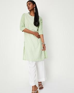 embroidered straight kurta