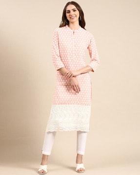 embroidered straight kurta