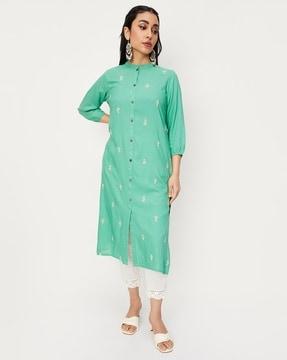 embroidered straight kurta