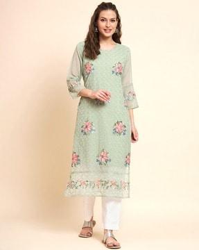 embroidered straight kurta