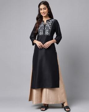 embroidered straight kurta