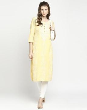 embroidered straight kurta