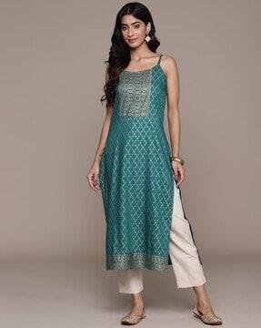 embroidered straight kurta