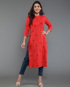 embroidered straight kurta