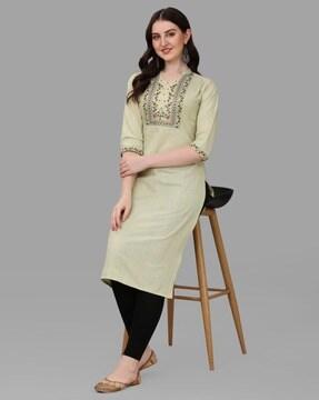 embroidered straight kurta