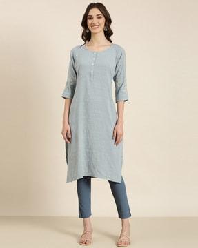 embroidered straight kurta