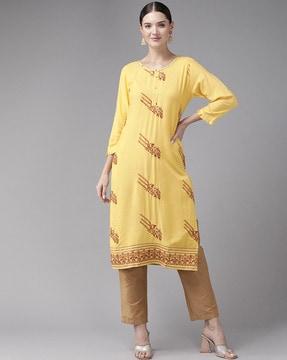 embroidered straight kurta