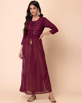 embroidered straight kurta