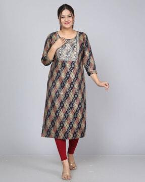 embroidered straight kurta