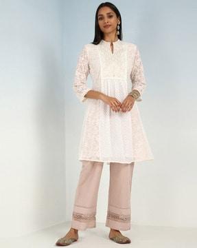 embroidered straight kurta