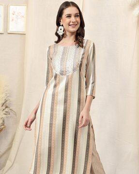 embroidered straight kurta