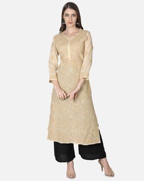 embroidered straight kurta