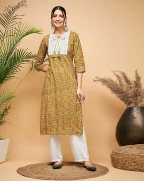 embroidered straight kurta